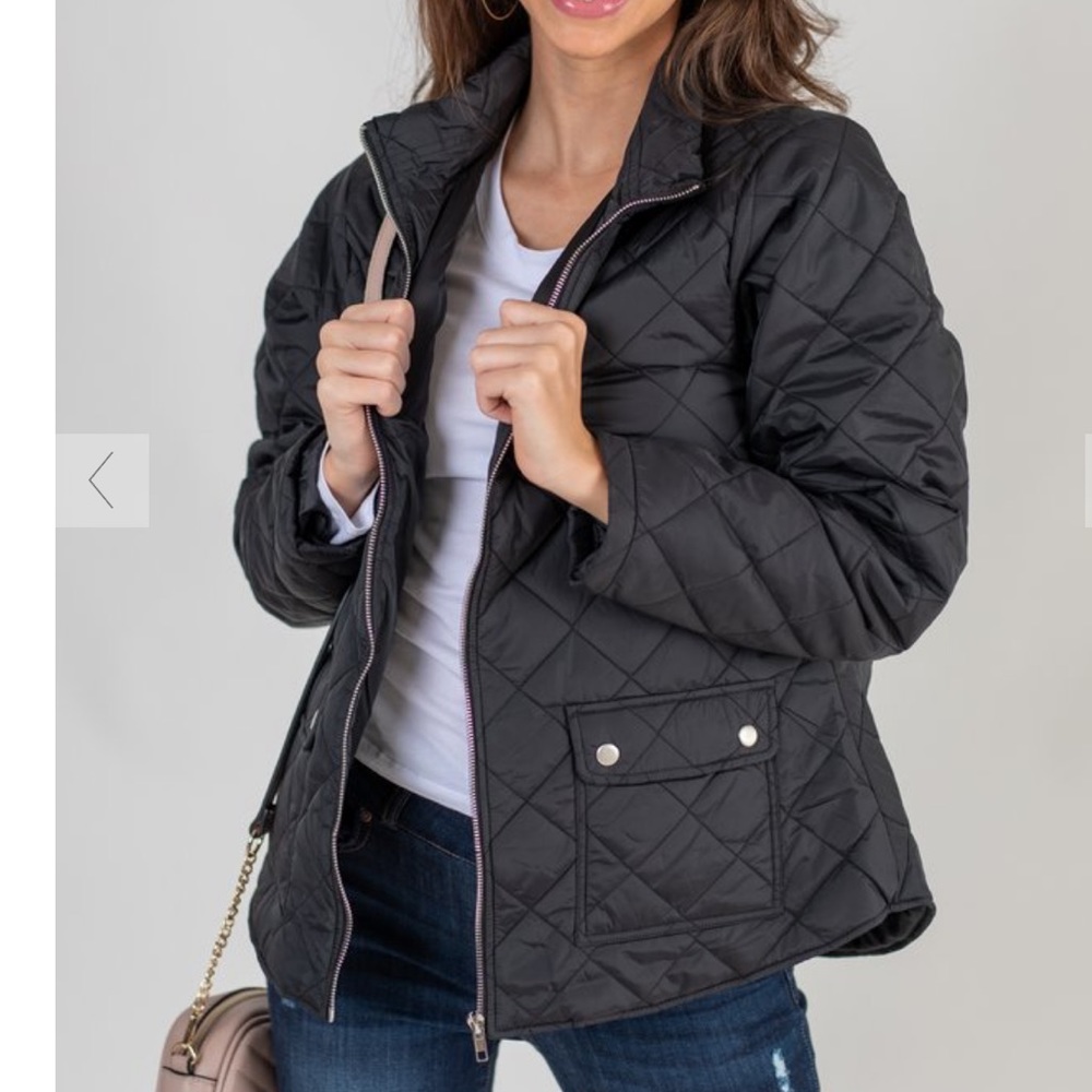 Black quilted jacket